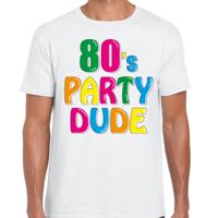Verkleed T-shirt voor heren - wit - 80s party dude - Jaren tachtig / Disco themafeest