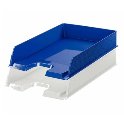 Esselte brievenbakjes set van 5x blauw en 5x wit in A4 formaat