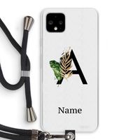 Charcoal Flora: Pixel 4 XL Transparant Hoesje met koord