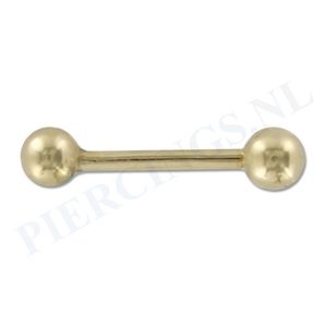 Barbell goud 14 karaat 1.2 mm 8 mm