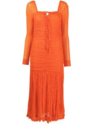 GANNI robe à encolure carrée - Orange