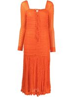 GANNI robe à encolure carrée - Orange