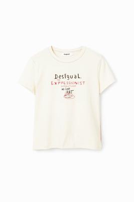 Slim fit T-shirt met teksten - WHITE - XL