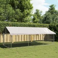 VidaXL Hondenkennel voor buiten met dak 400x200x150 cm