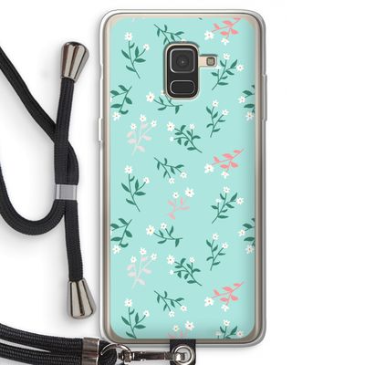 Small white flowers: Samsung Galaxy A8 (2018) Transparant Hoesje met koord