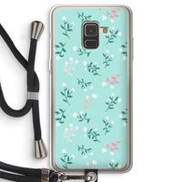 Small white flowers: Samsung Galaxy A8 (2018) Transparant Hoesje met koord