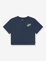 T-shirt meisjes Boxy meet and greek LEVI'S® korte mouwen marineblauw