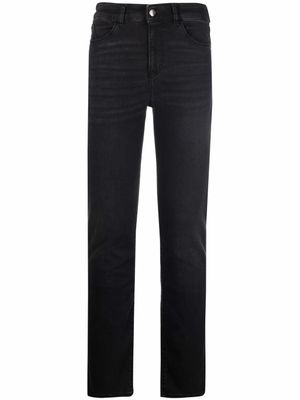 Emporio Armani pantalon skinny à patch logo - Noir