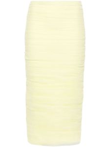 ANOUKI jupe crayon drapée en tulle - Jaune