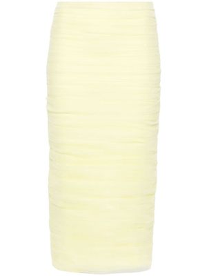 ANOUKI jupe crayon drapée en tulle - Jaune