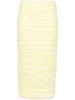 ANOUKI jupe crayon drapée en tulle - Jaune