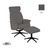 LABEL51 Fauteuil Verdal - Antraciet - Cosmo - Incl. Hocker - thumbnail