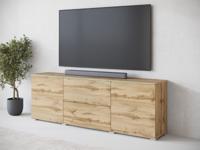 Tv-meubel VITTORIO 2 deuren 2 lades wotan eik met led