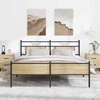 Bedframe zonder matras metaal sonoma eikenkleurig 180x200 cm