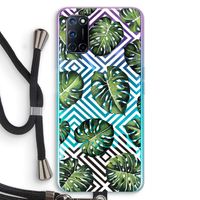 Geometrische jungle: Oppo A52 Transparant Hoesje met koord
