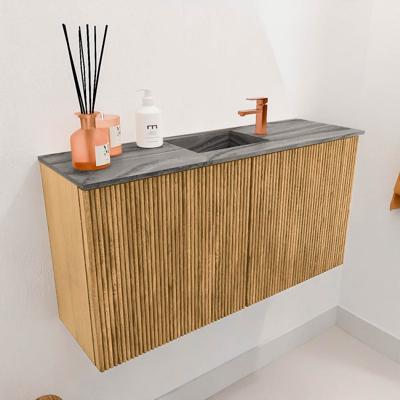 Toiletmeubel Mondiaz Joya Dlux | 80 cm | Meubelkleur Oak | Faye wastafel Sombra Wasbak Midden | 1 kraangat