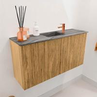 Toiletmeubel Mondiaz Joya Dlux | 80 cm | Meubelkleur Oak | Faye wastafel Sombra Wasbak Midden | 1 kraangat