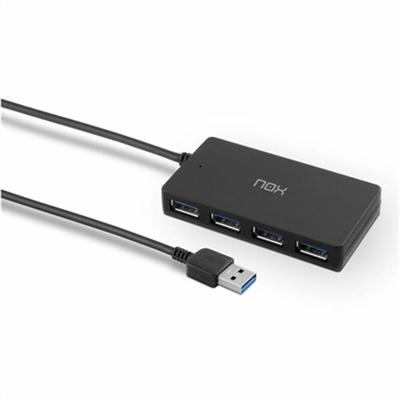 Hub USB Nox-Xtreme NXLITEHUBONE USB x 4 Zwart