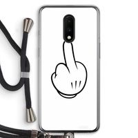 Middle finger white: OnePlus 7 Transparant Hoesje met koord