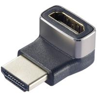 SpeaKa Professional SP-11302012 HDMI Adapter [1x HDMI-stekker - 1x HDMI-bus] Zwart, Zilver UHD 8K @ 60 Hz, UHD 4K @ 120 Hz 90° haaks naar boven