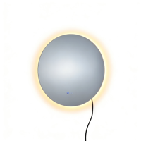 Ronde Badkamerspiegel Wandspiegel Van Gehard Glas Met Driekleurige Ledverlichting En Instelbare Helderheid