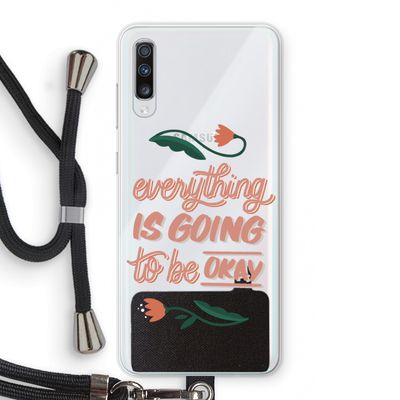 Optimistic flower girl: Samsung Galaxy A70 Transparant Hoesje met koord