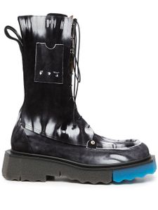 Off-White bottes Sponge à imprimé tie dye - Noir