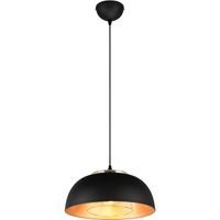 LED Hanglamp - Hangverlichting - Trion Palmo XL - E27 Fitting - 1-lichts - Rond - Mat Zwart - Aluminium