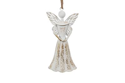 Kersthanger lizzy engel 42 cm wit