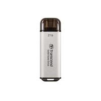 Transcend ts2tesd300s esd300s external ssd, 2 tb, usb type-c, 10gbps, 1050/ 950 mb/s, silver