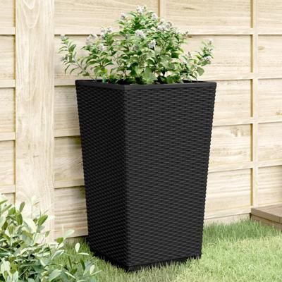 VidaXL Plantenbakken 2 st 32,5x32,5x57 cm polypropeen zwart