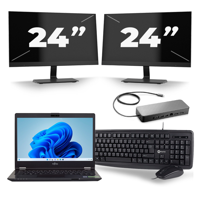 Fujitsu LifeBook U749 - Intel Core i5-8e Generatie - 14 inch - 16GB RAM - 256GB SSD - Windows 11 + 2x 24 inch Monitor