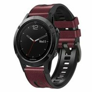 leer + siliconen bandje - Bordeaux - Garmin Forerunner 745 / 935 / 945 / 955 / 965