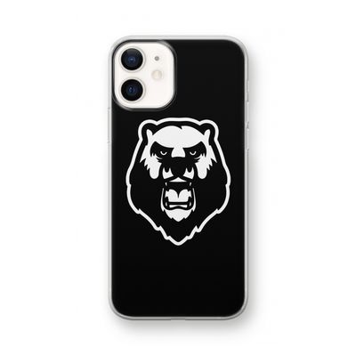 Angry Bear (black): iPhone 12 mini Transparant Hoesje