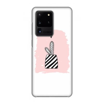 Zwart-wit cactus: Volledig geprint Samsung Galaxy S20 Ultra Hoesje