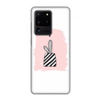 Zwart-wit cactus: Volledig geprint Samsung Galaxy S20 Ultra Hoesje