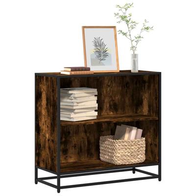 Boekenkast 80x35x76 cm bewerkt hout gerookt eikenkleurig