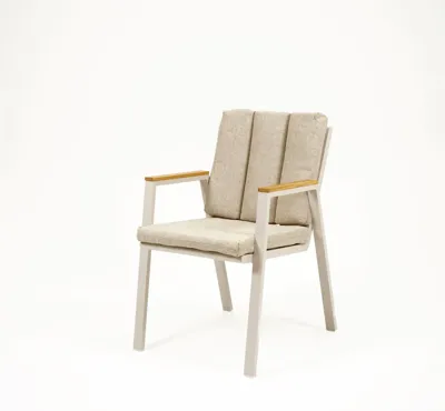Stapelstoel Kunststof Leather Fauteuil Crème