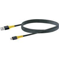 Schwaiger USB-kabel USB 2.0 USB-A stekker, USB-C stekker 1.20 m Zwart, Geel Scheurbestendig WKUC10 511