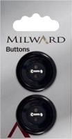 Milward Knoop Blauw/Zwart Met Sierrand 25mm (2 stuks)