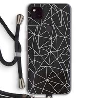 Geometrische lijnen wit: Pixel 4a 5G Transparant Hoesje met koord