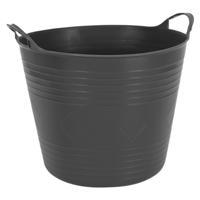 Excellent houseware flexibele wasmand - zwart - 27 liter - kunststof - 42 x 40 x 35 cm