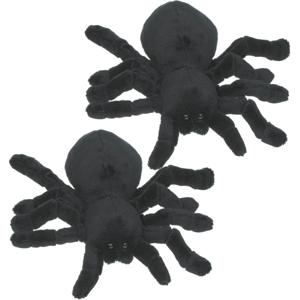 Set van 2x stuks pluche knuffel dieren Tarantula spin van 20 cm