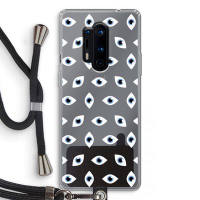 Eyes pattern: OnePlus 8 Pro Transparant Hoesje met koord