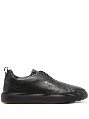 Santoni baskets en cuir à bout rond - Noir