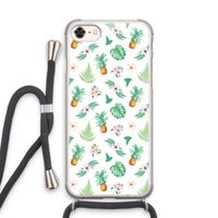 Ananas bladeren: iPhone 8 Transparant Hoesje met koord