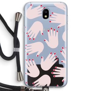 Hands pink: Samsung Galaxy J5 (2017) Transparant Hoesje met koord