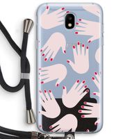 Hands pink: Samsung Galaxy J5 (2017) Transparant Hoesje met koord