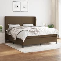 Boxspring met matras stof donkerbruin 180x200 cm