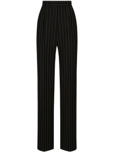 Dolce & Gabbana pantalon rayé à taille haute - Noir